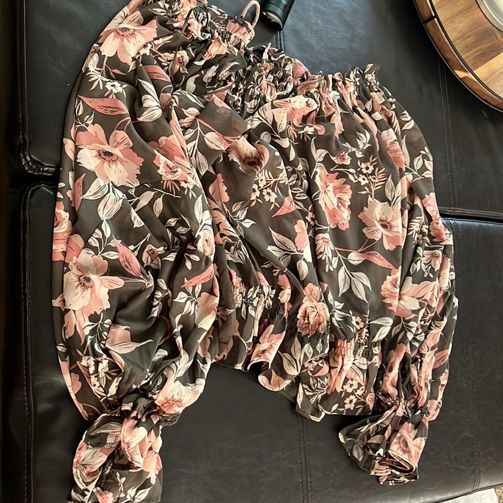 flower blouse off the shoulder